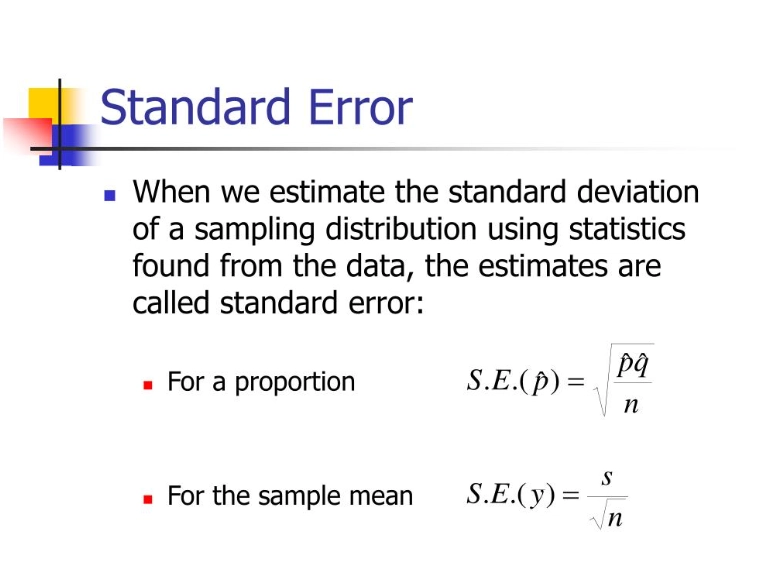 how to calculate standard error